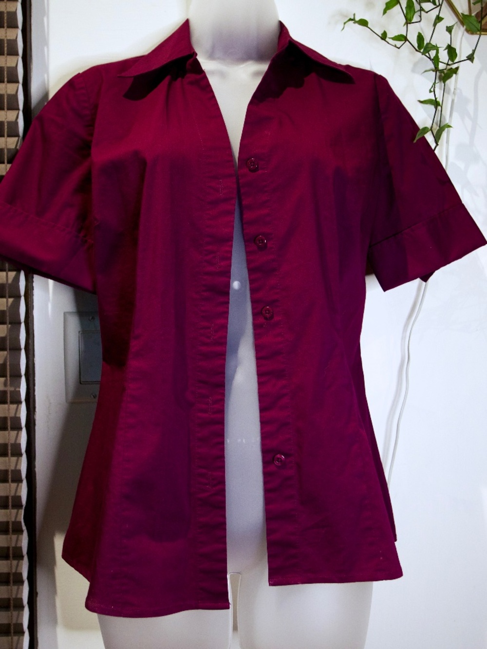 Worthington Women's Short Sleeve Button Up Blouse